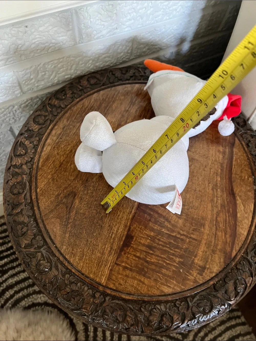 Large Olaf Plush Holiday Decor - White Snowman Plush with Orange Carrot Nose